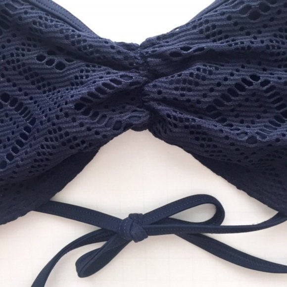 Navy Blue Crochet Bikini Top (EUC) - Picture 4 of 5
